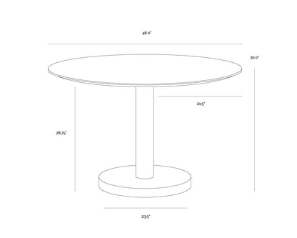 Monaco Dining Table - Gold - Grey Marble / Charcoal Grey