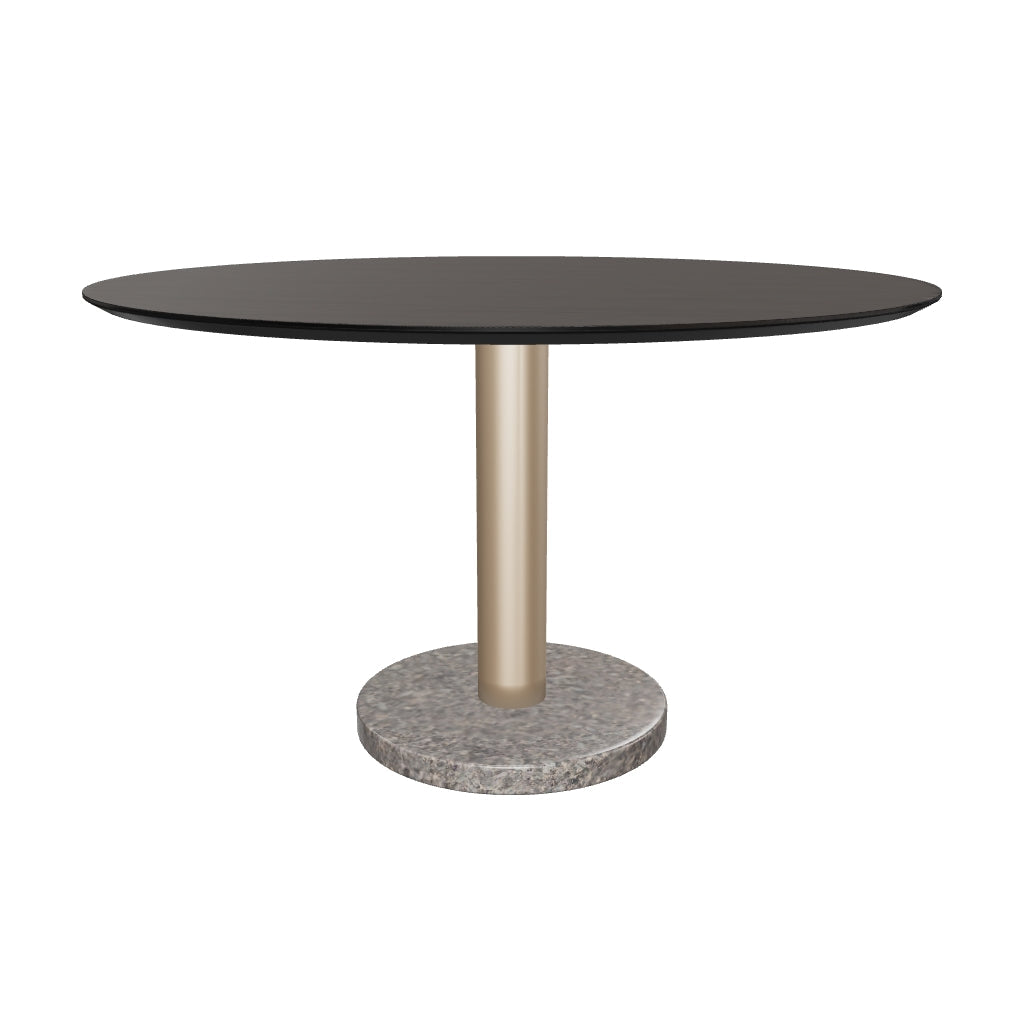 Monaco Dining Table - Gold - Grey Marble / Charcoal Grey