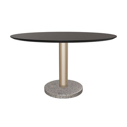 Monaco Dining Table - Gold - Grey Marble / Charcoal Grey