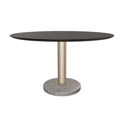 Monaco Dining Table - Gold - Grey Marble / Charcoal Grey
