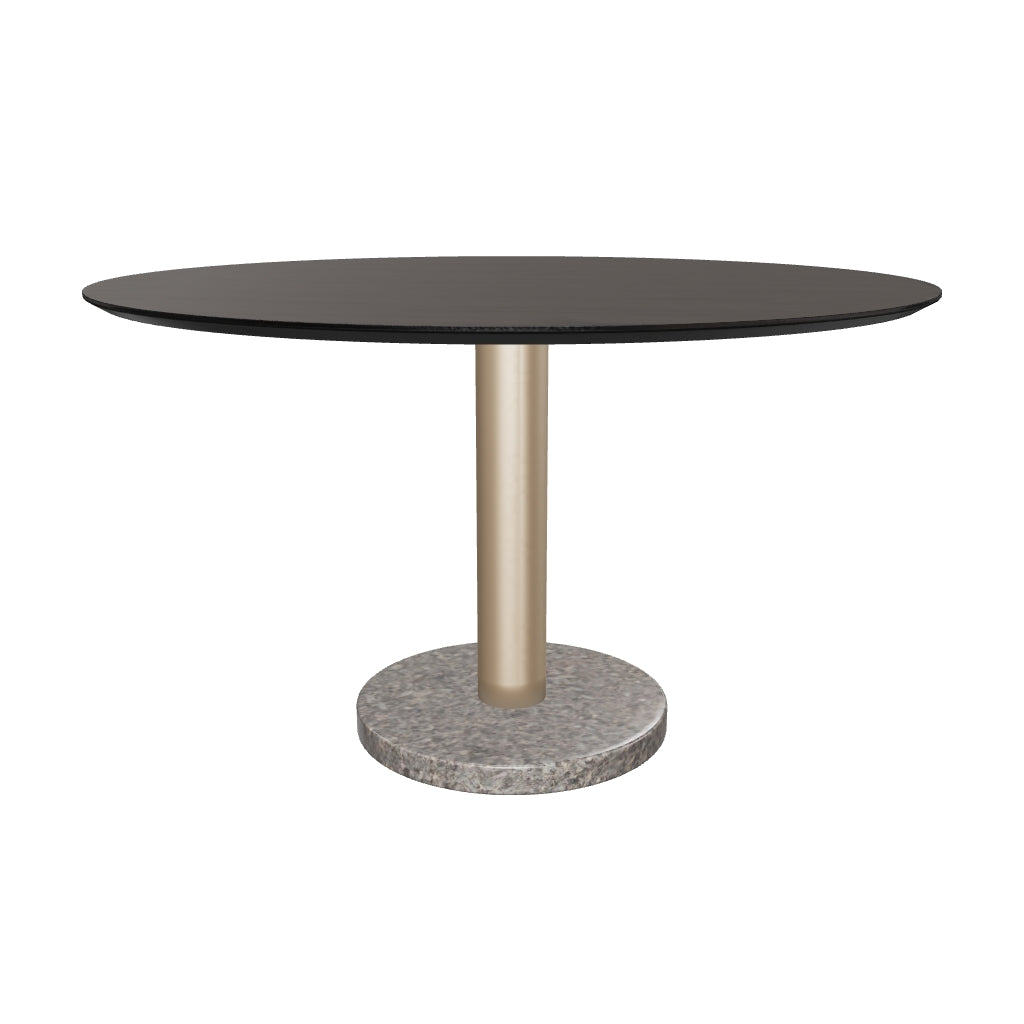 Monaco Dining Table - Gold - Grey Marble / Charcoal Grey