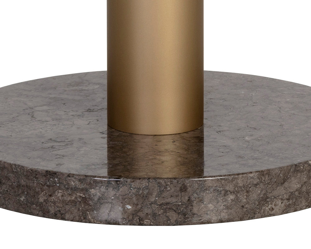Monaco Dining Table - Gold - Grey Marble / Charcoal Grey