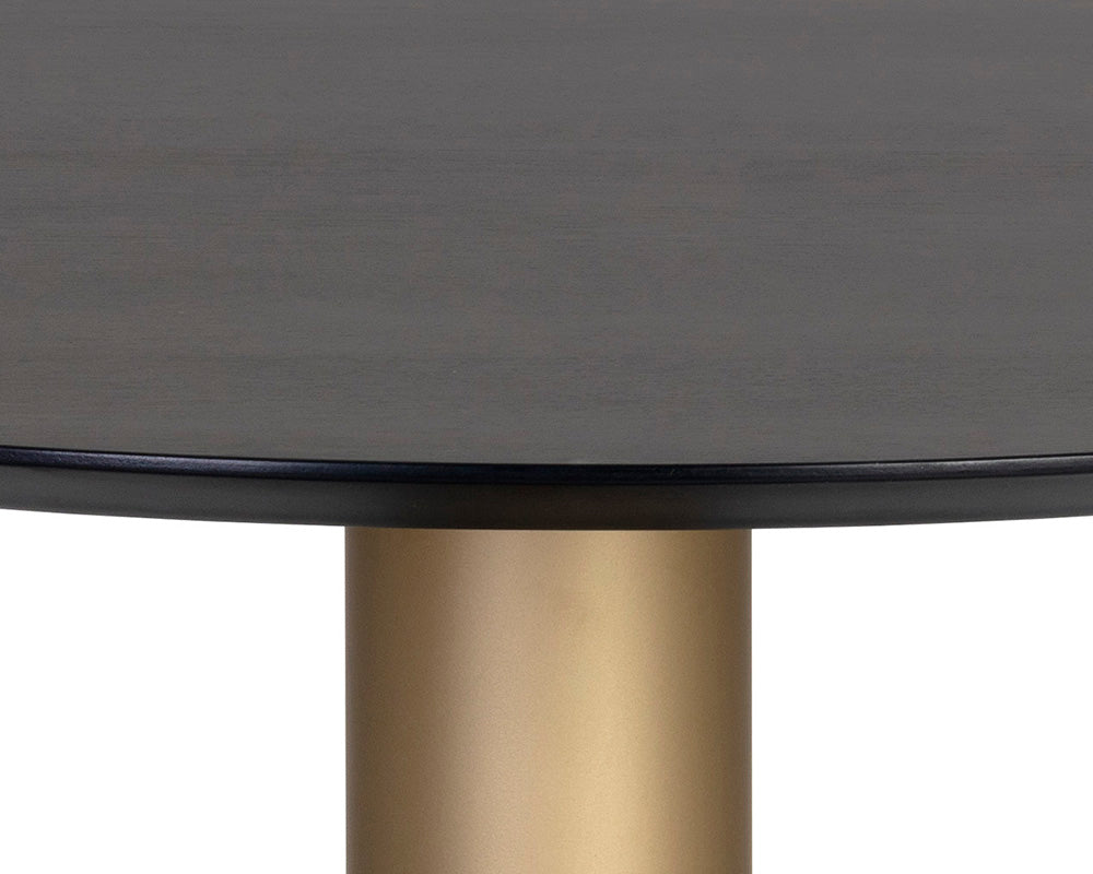 Monaco Dining Table - Gold - Grey Marble / Charcoal Grey