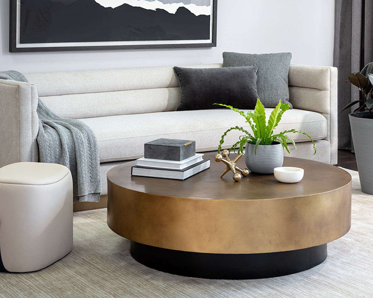 Bernaby Coffee Table - Antique Brass