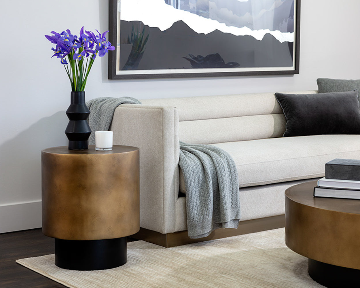 Bernaby End Table - Antique Brass