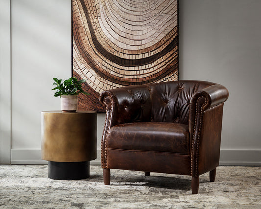 Bernaby End Table - Antique Brass
