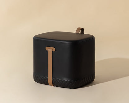 Axio Ottoman - Napa Black / Napa Cognac