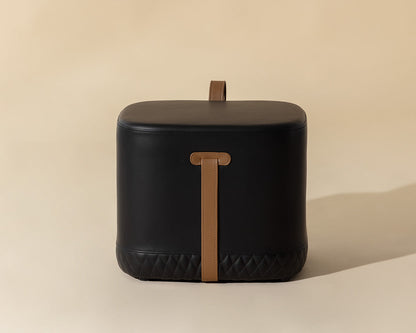 Axio Ottoman - Napa Black / Napa Cognac