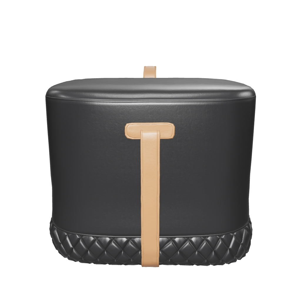 Axio Ottoman - Napa Black / Napa Cognac