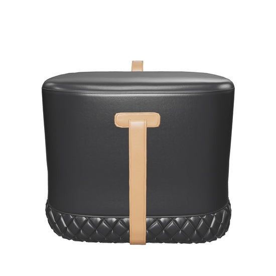 Axio Ottoman - Napa Black / Napa Cognac