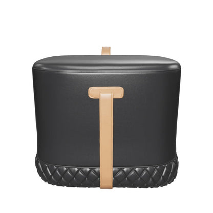 Axio Ottoman - Napa Black / Napa Cognac