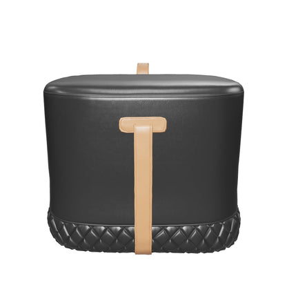 Axio Ottoman - Napa Black / Napa Cognac