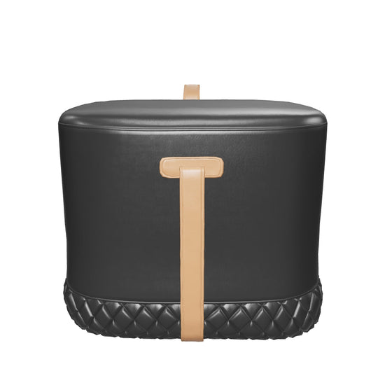 Axio Ottoman - Napa Black / Napa Cognac