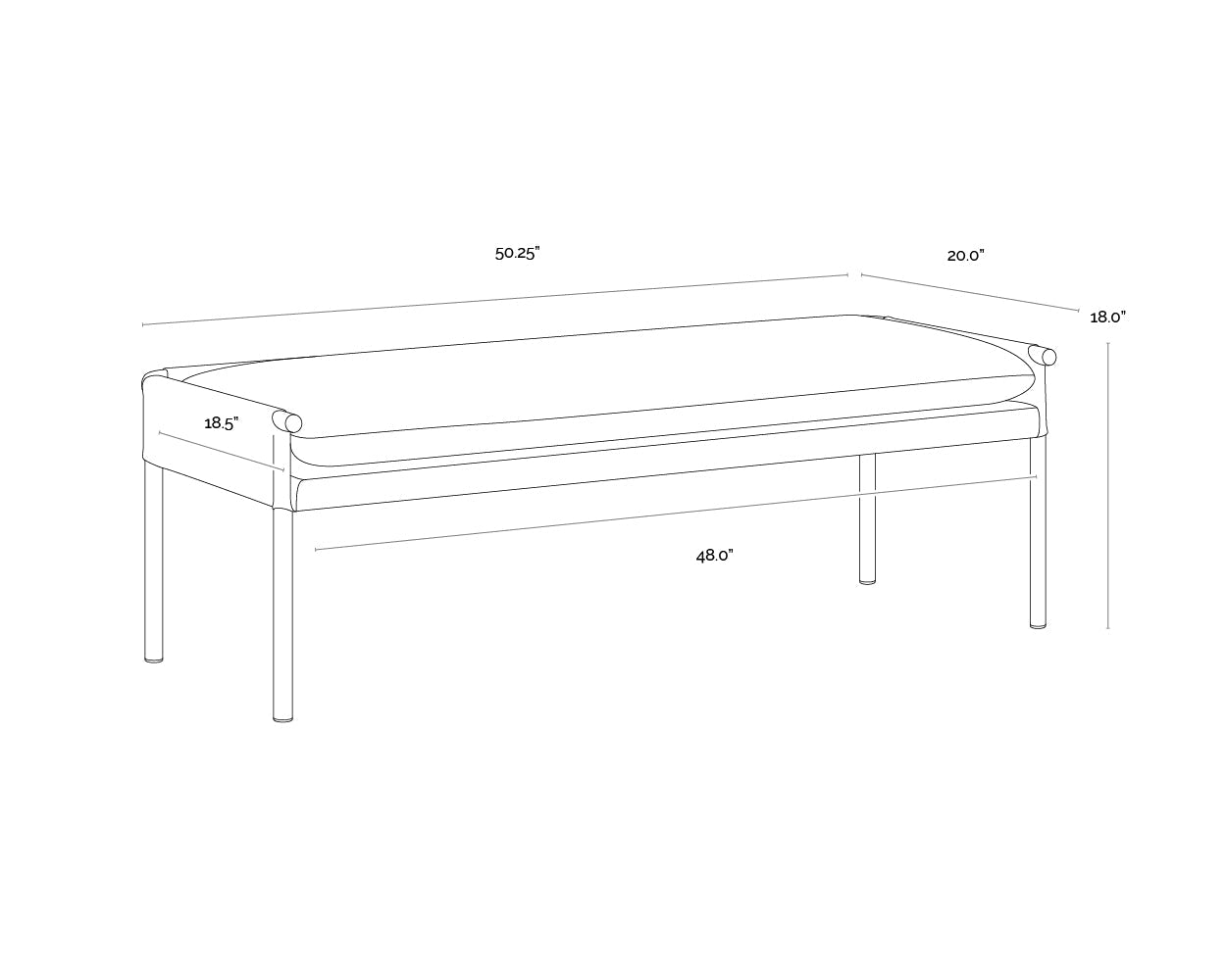 Bellevue Bench - Abbington Black / Bravo Black