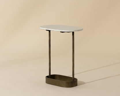 Eden End Table - White Marble