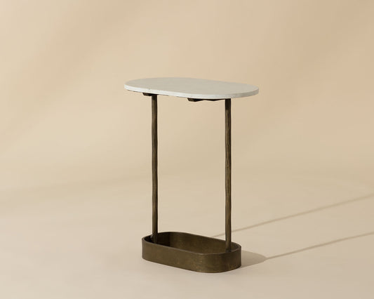 Eden End Table - White Marble