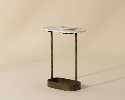 Eden End Table - White Marble