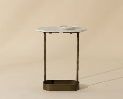 Eden End Table - White Marble