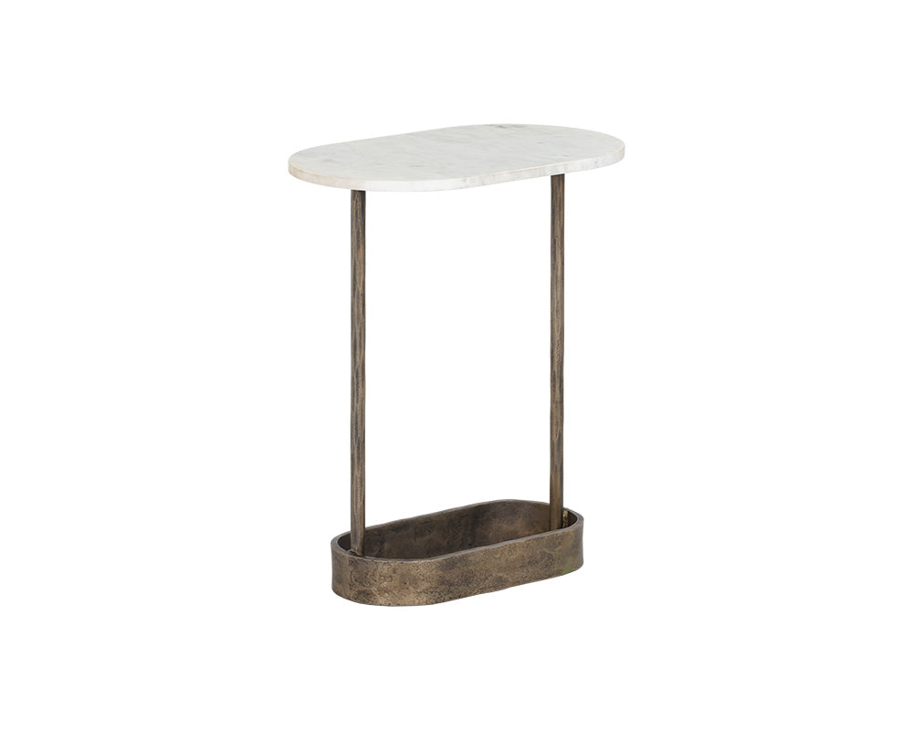 Eden End Table - White Marble