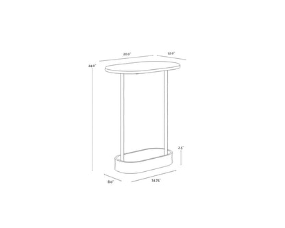 Eden End Table - White Marble
