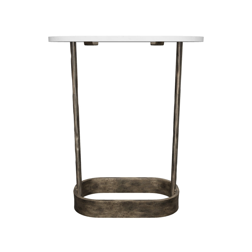 Eden End Table - White Marble