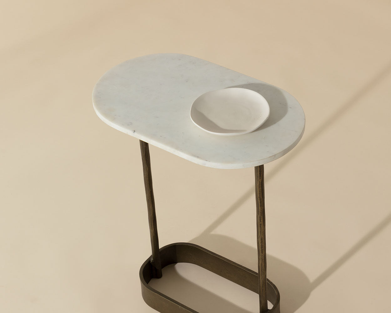Eden End Table - White Marble