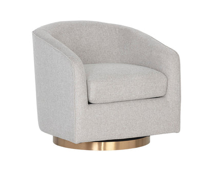 Hazel Swivel Lounge Chair - Gold - Belfast Heather Grey