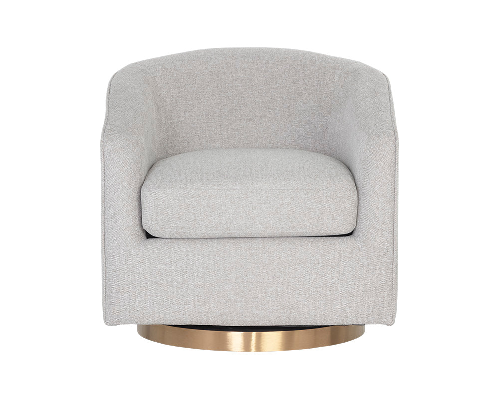 Hazel Swivel Lounge Chair - Gold - Belfast Heather Grey