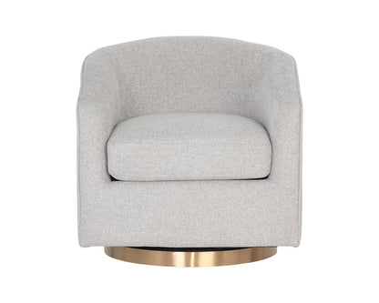 Hazel Swivel Lounge Chair - Gold - Belfast Heather Grey