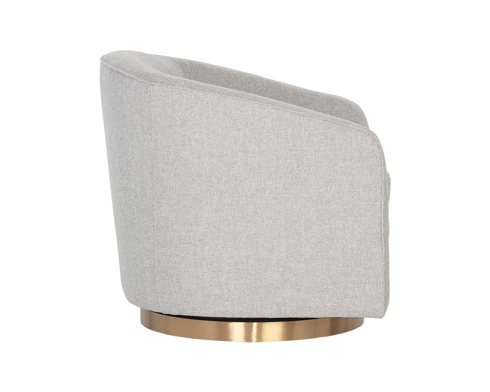 Hazel Swivel Lounge Chair - Gold - Belfast Heather Grey