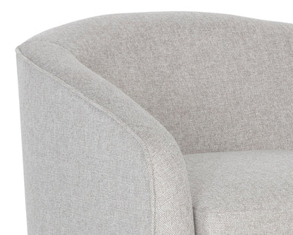 Hazel Swivel Lounge Chair - Gold - Belfast Heather Grey