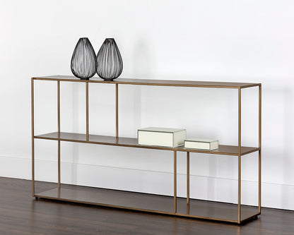 Eiffel Low Bookcase - Large - Antique Brass