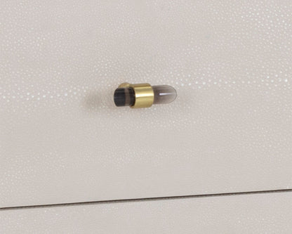 Pattinson Desk - White Ceruse - Oyster Shagreen