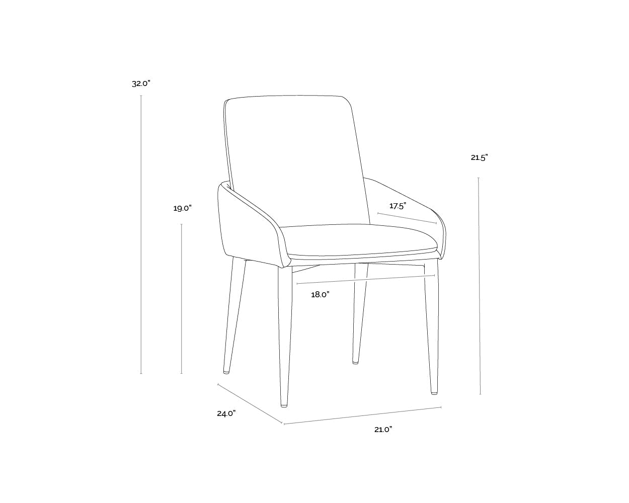 Carlo Dining Armchair - Dillon Thunder