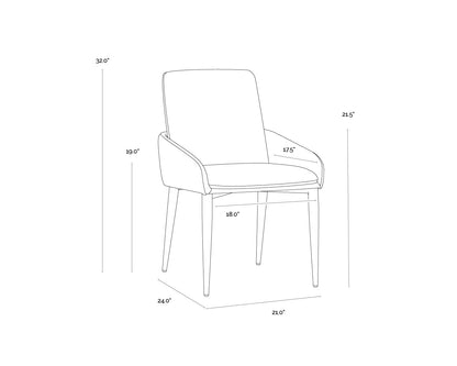 Carlo Dining Armchair - Dillon Thunder