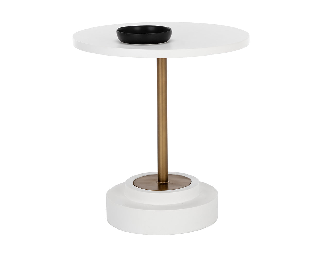 Marlowe Bistro Table - Antique Brass - White