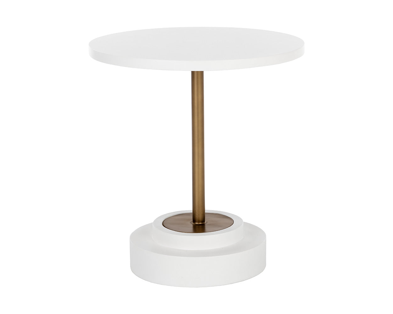 Marlowe Bistro Table - Antique Brass - White