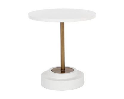 Marlowe Bistro Table - Antique Brass - White