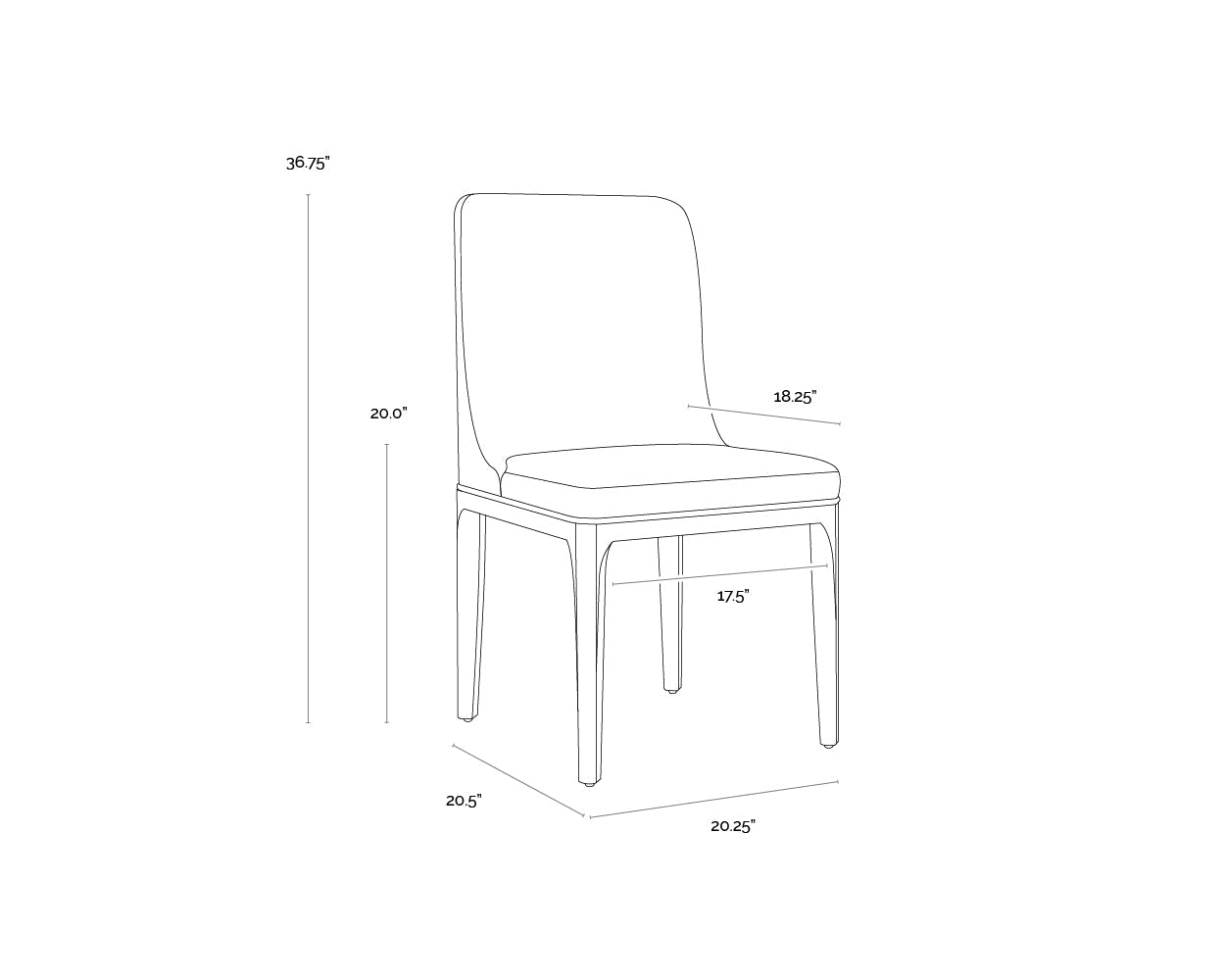 Elisa Dining Chair - Grey Oak - Naya Check Black