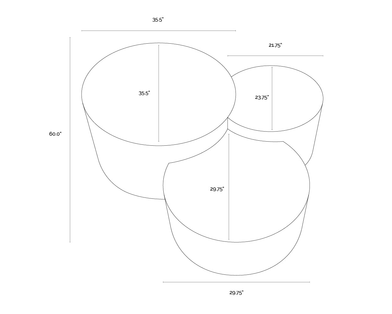 Neo Nesting Coffee Table (Set Of 3)