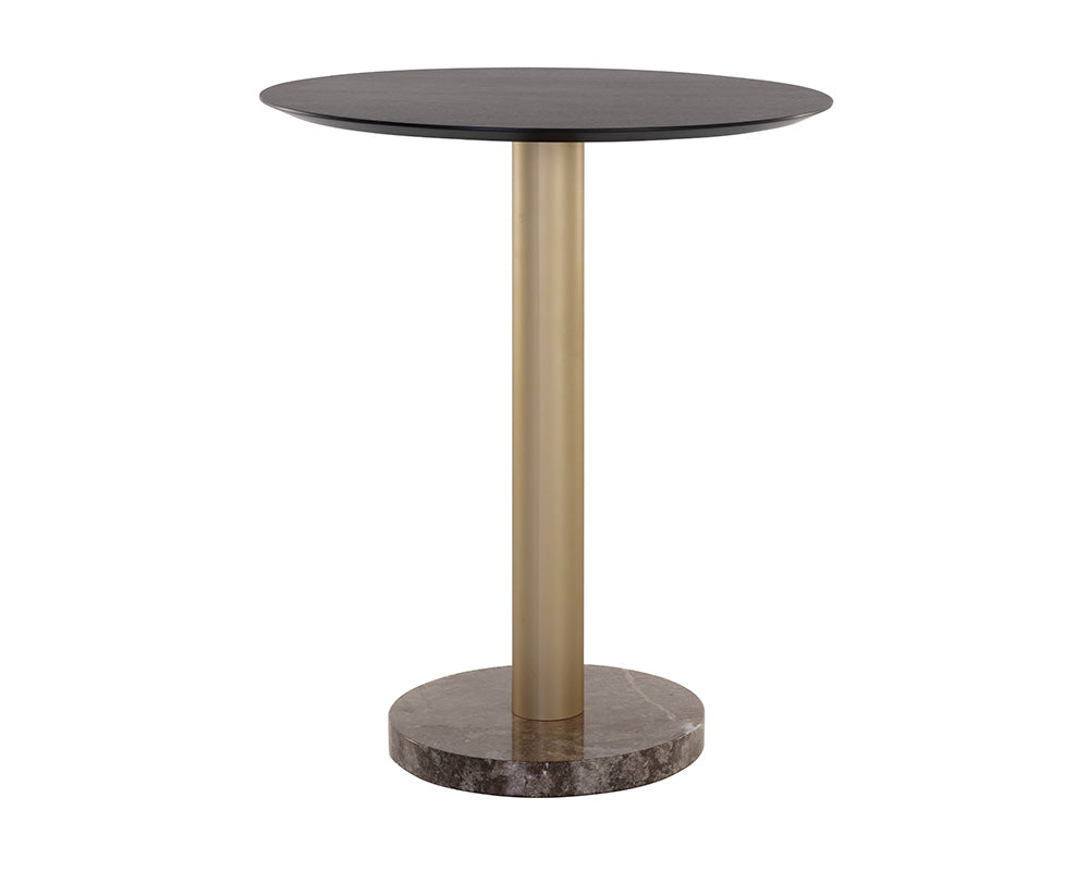 Monaco Bar Table - Gold - Grey Marble / Charcoal Grey