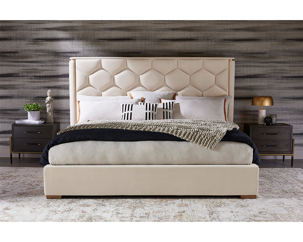 Alisha Bed - King - Meg Taupe