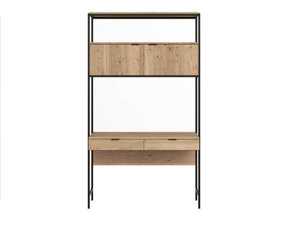 Ambrose Modular Wall Desk - Rustic Oak - Black