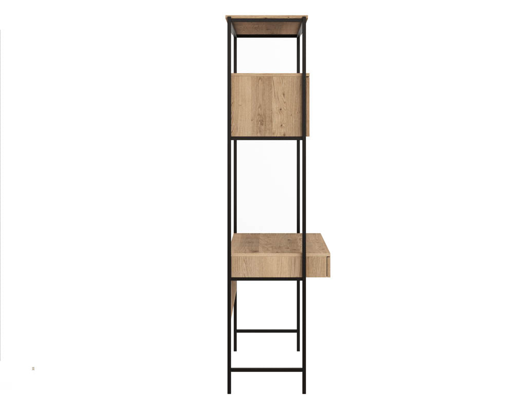 Ambrose Modular Wall Desk - Rustic Oak - Black