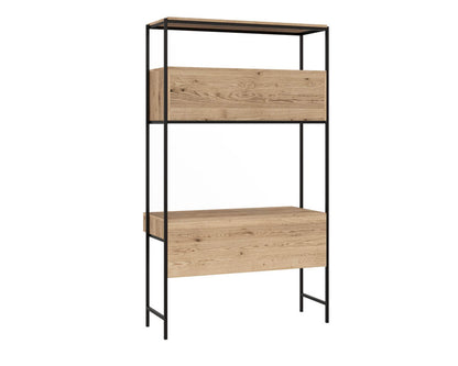 Ambrose Modular Wall Desk - Rustic Oak - Black