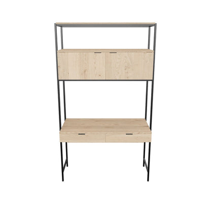Ambrose Modular Wall Desk - Rustic Oak - Black