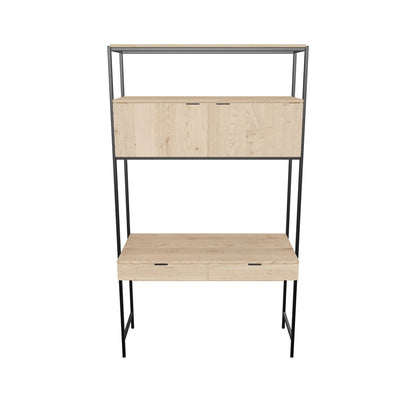 Ambrose Modular Wall Desk - Rustic Oak - Black