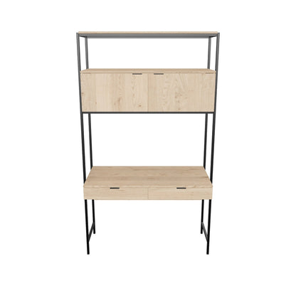 Ambrose Modular Wall Desk - Rustic Oak - Black