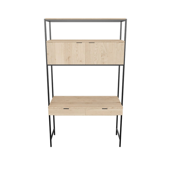 Ambrose Modular Wall Desk - Rustic Oak - Black