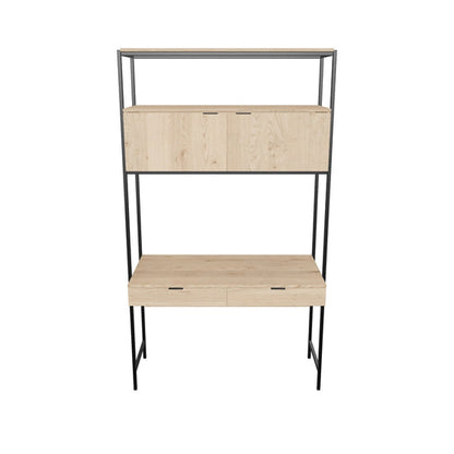 Ambrose Modular Wall Desk - Rustic Oak - Black